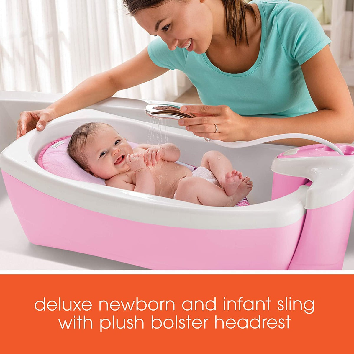 Summer Infant Lil Luxuries Whirlpool Bubbling Spa & Shower Bath Tub Pink