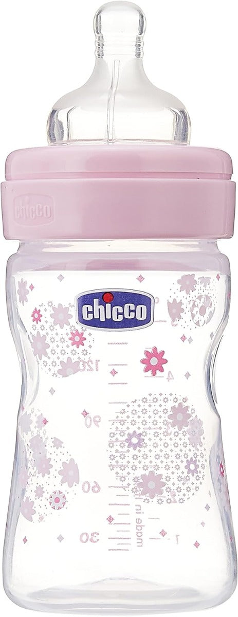 Chicco Baby Well Being Feeding Bottle For Girls - 150Ml - Normal Flow - Silicone