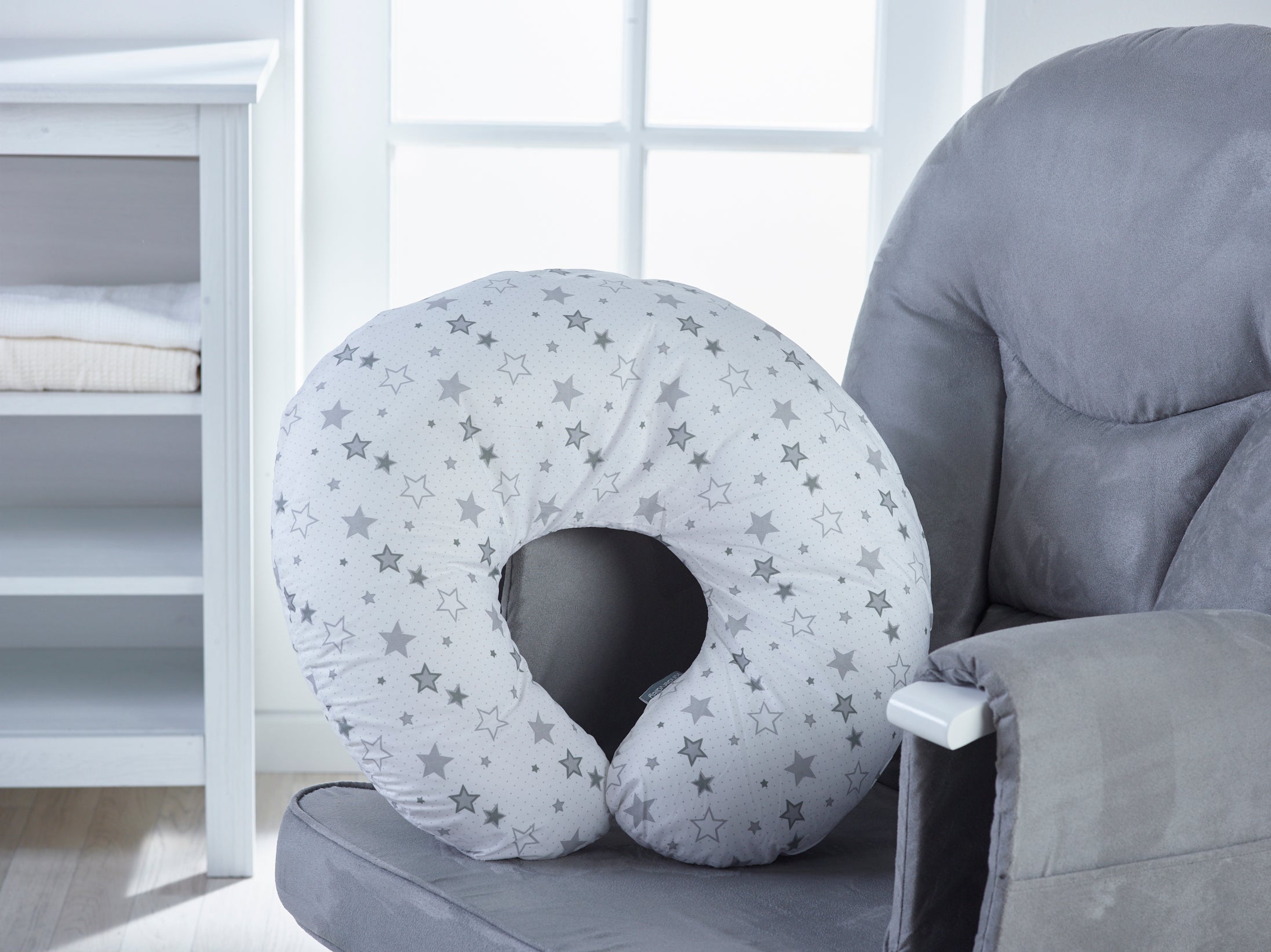 Kindler Valley Silver Star Donut Pillow
