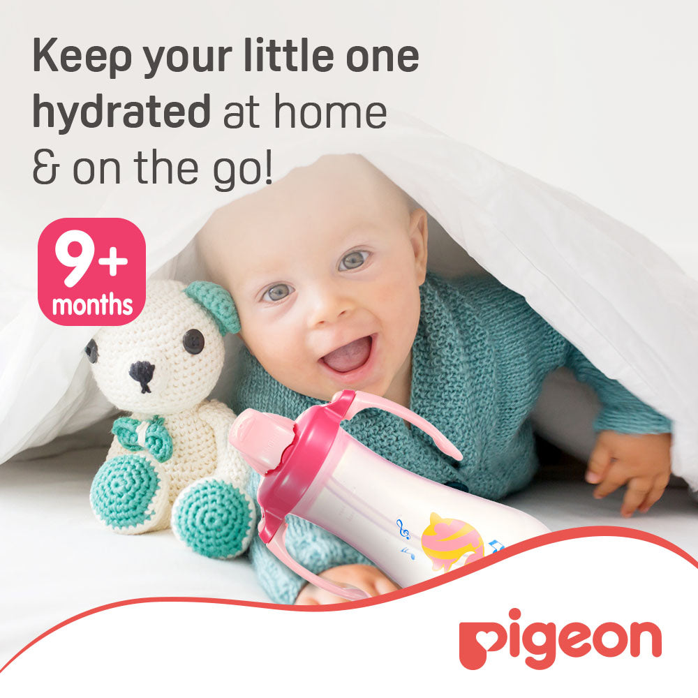 Pigeon Tall Straw Bottle Pink