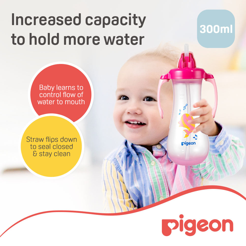 Pigeon Tall Straw Bottle Pink