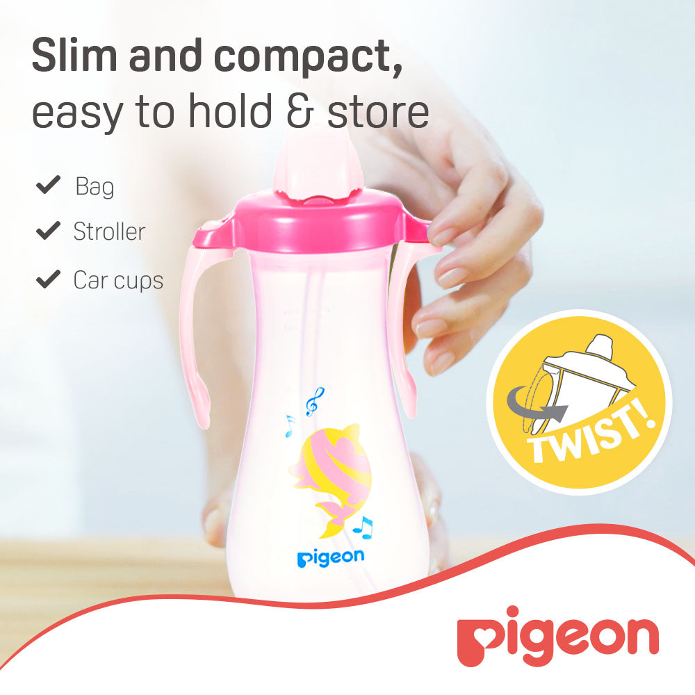 Pigeon Tall Straw Bottle Pink