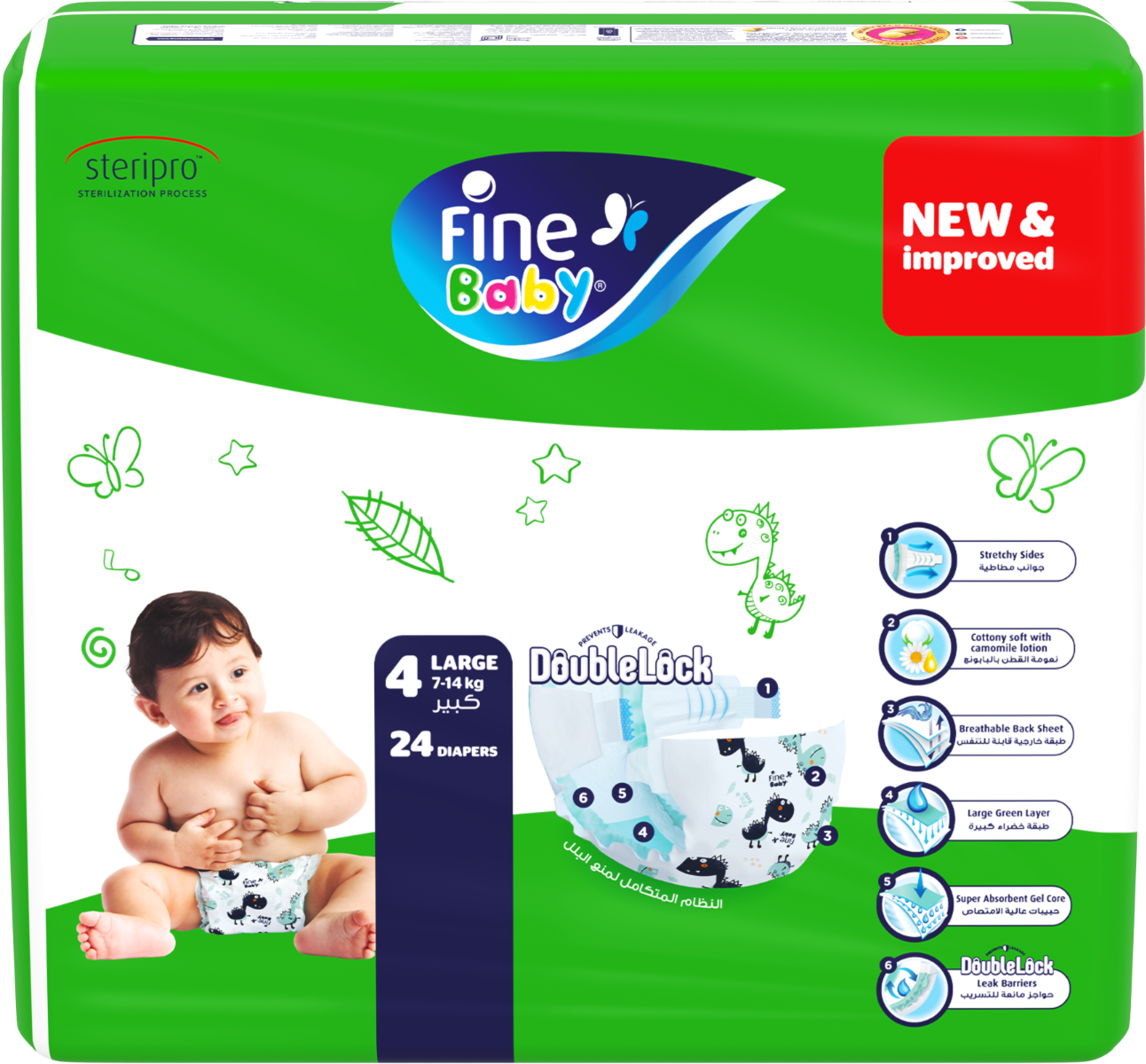 Fine Diaper.Eco Large 4 7 14Kg  24S.