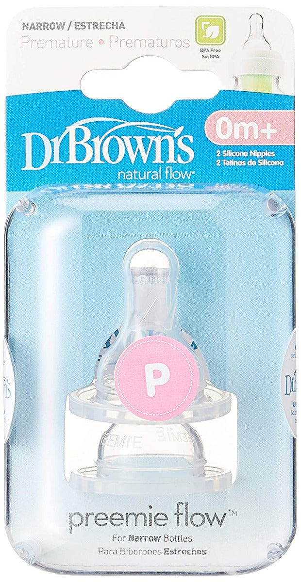 Preemie Flow Silicone Narrow Options+ Nipple, 2-Pack