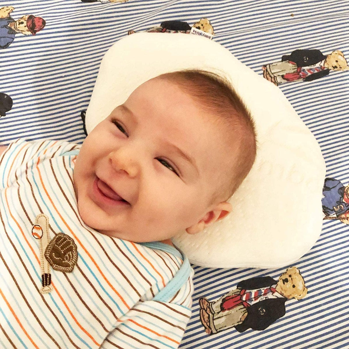 Baby Works Head Support With Bamboo Cover Removable  White