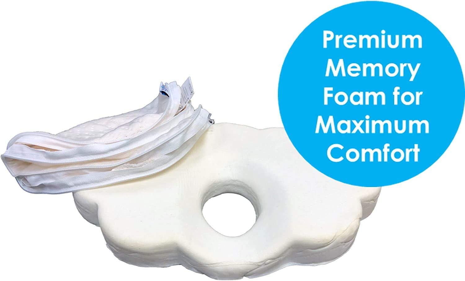Baby Works Head Support With Bamboo Cover Removable  White