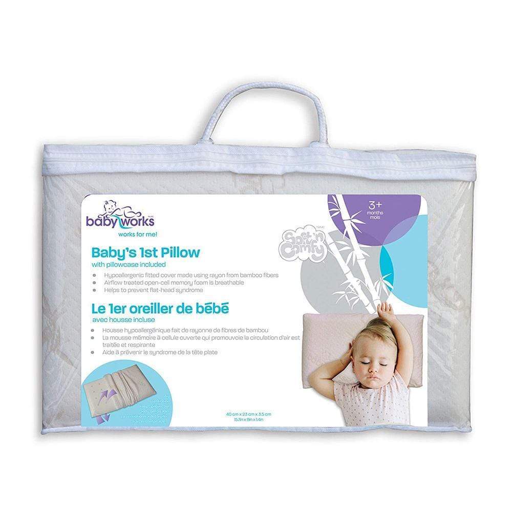 Baby Works Baby'S 1St Pillow With Bamboo Pillowcase Removable  White
