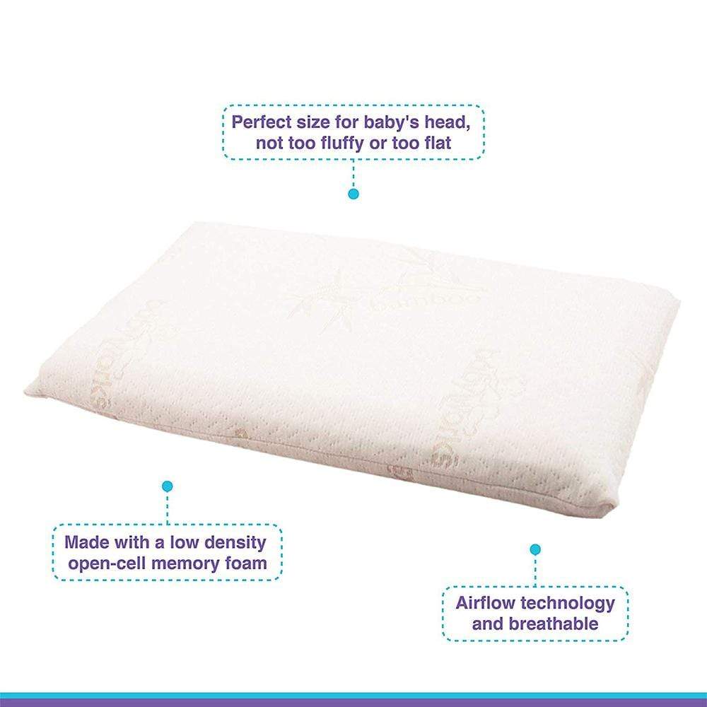 Baby Works Baby'S 1St Pillow With Bamboo Pillowcase Removable  White