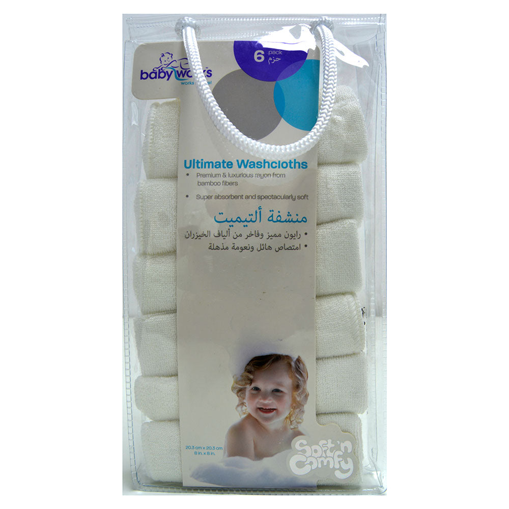 Baby Works Bamboo Washcloths Pack Of 6