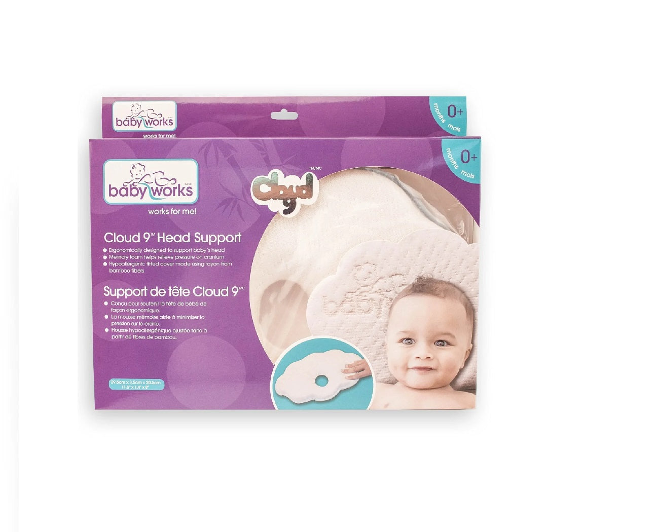 Baby Works Head Support With Cotton Cover Removable  Pink