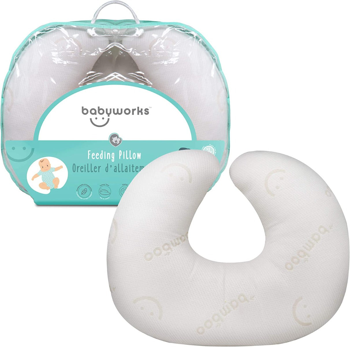 Baby Works Feeding Pillow With Memory Foam White