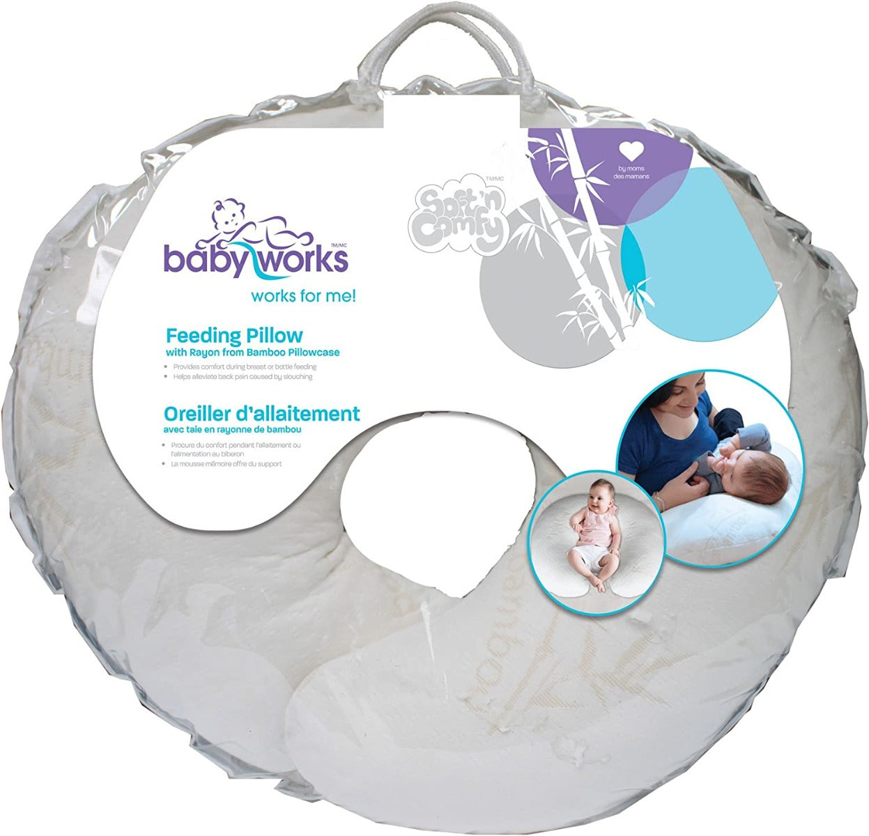 Baby Works Feeding Pillow With Memory Foam White