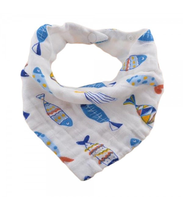 Little Story  Muslin Bandana Bibs Set Of 3 Anchor And Ships