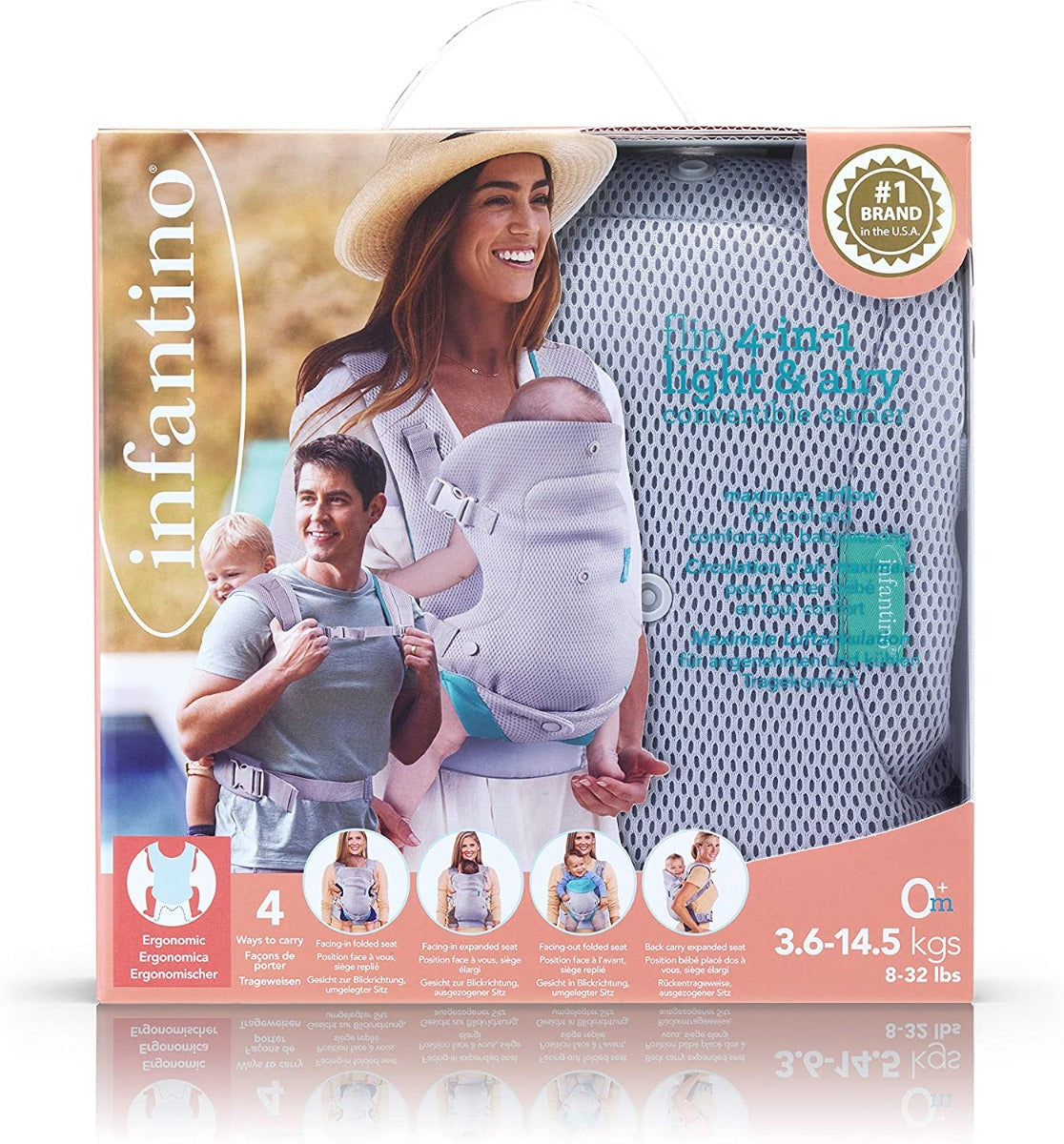 Infantino Flip 4 In 1 Light & Airy Convertible Carrier