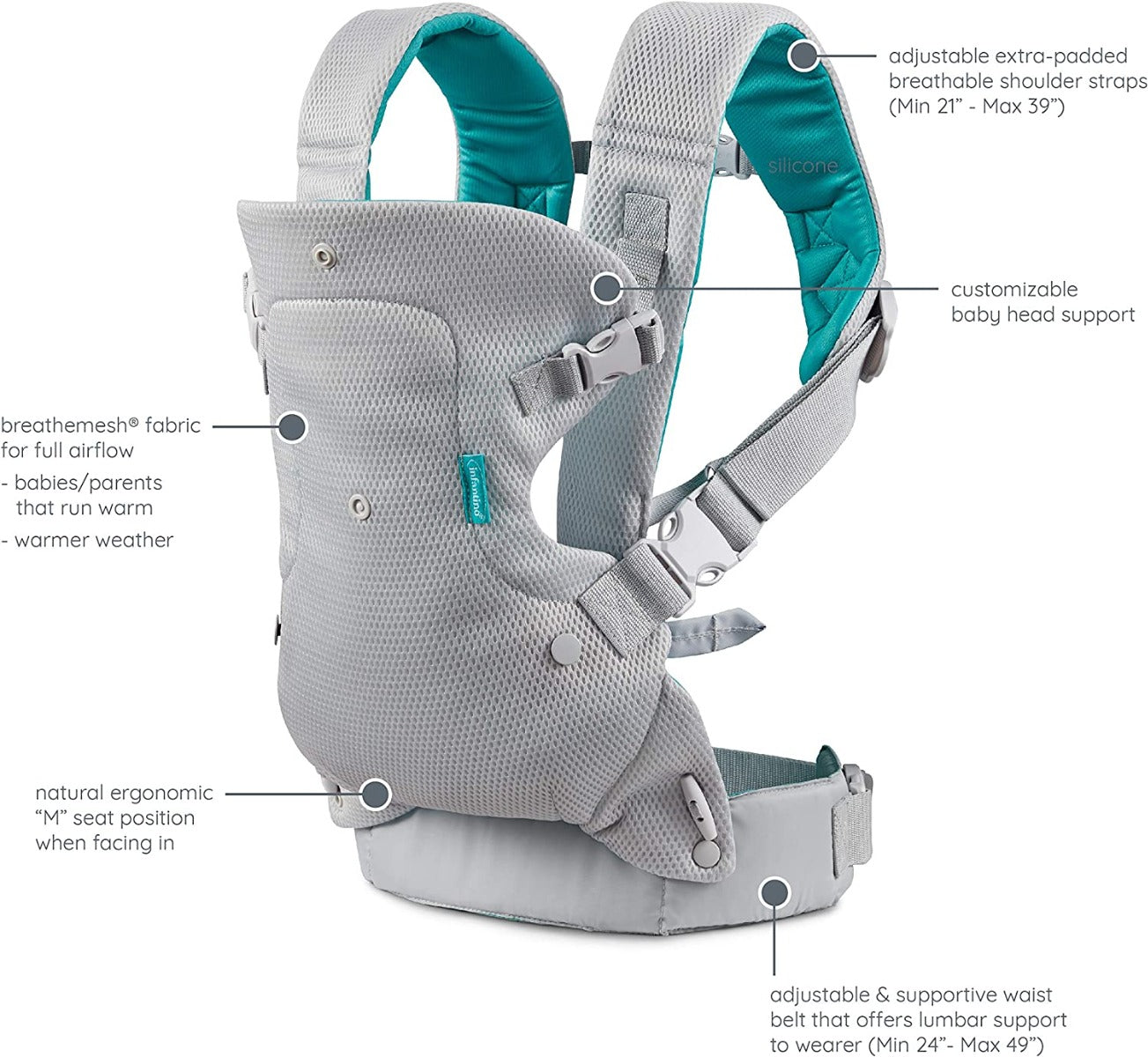 Infantino Flip 4 In 1 Light & Airy Convertible Carrier