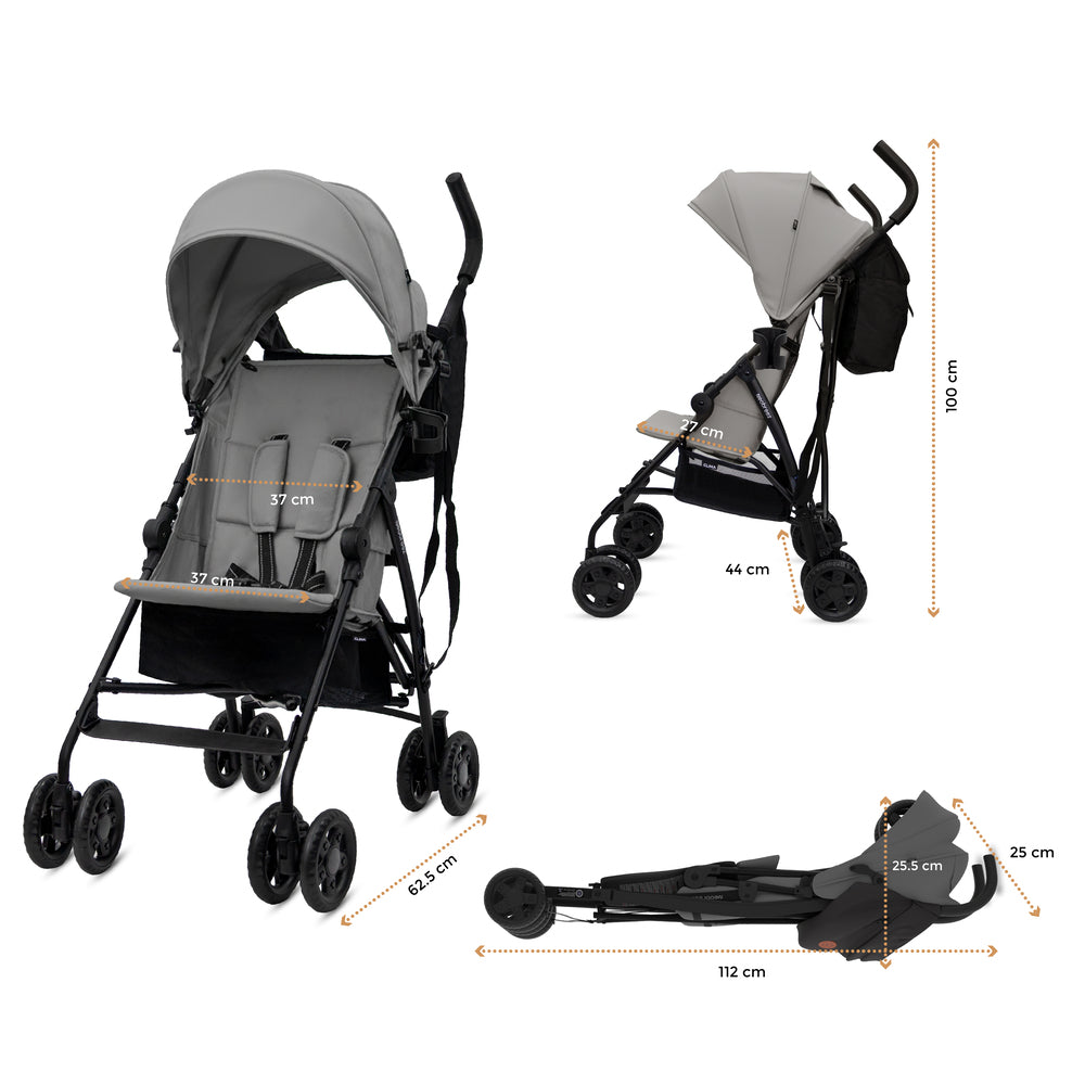 Neobreez CLIMA Lightweight Compact Umbrella Stroller Mid Grey