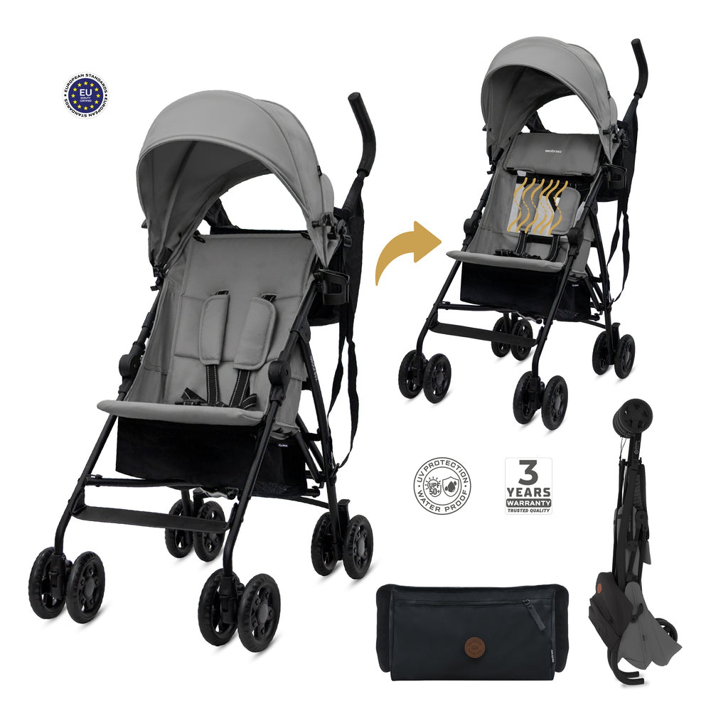 Neobreez CLIMA Lightweight Compact Umbrella Stroller Mid Grey