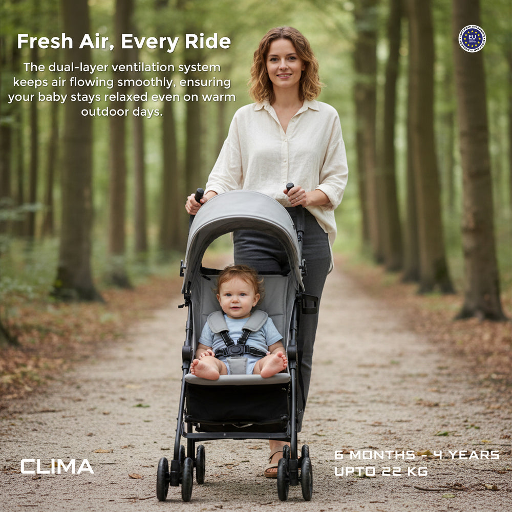 Neobreez CLIMA Lightweight Compact Umbrella Stroller Mid Grey