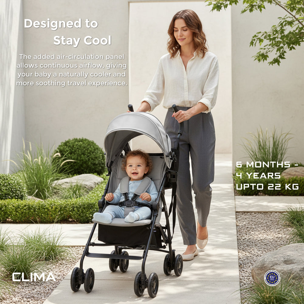 Neobreez CLIMA Lightweight Compact Umbrella Stroller Mid Grey