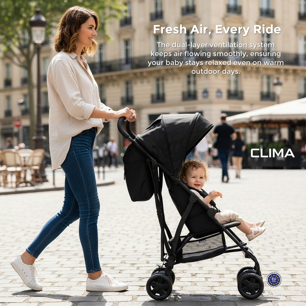Neobreez CLIMA Lightweight Compact Umbrella Stroller Black