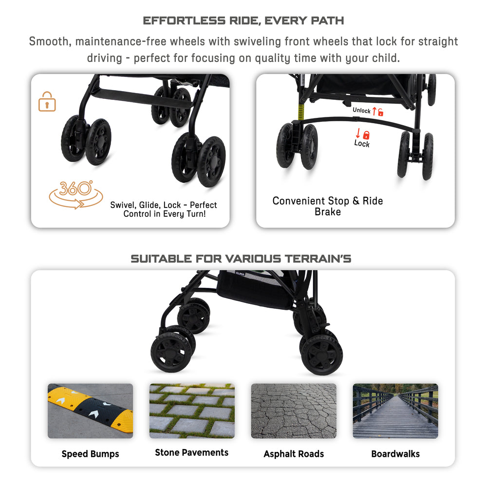 Neobreez CLIMA Lightweight Compact Umbrella Stroller Green