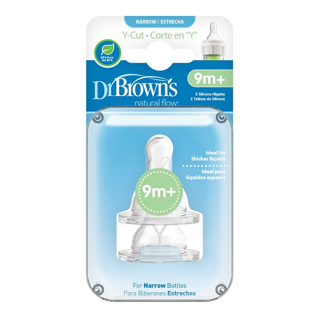 Y-Cut Silicone Narrow Options+ Nipple, 2-Pack
