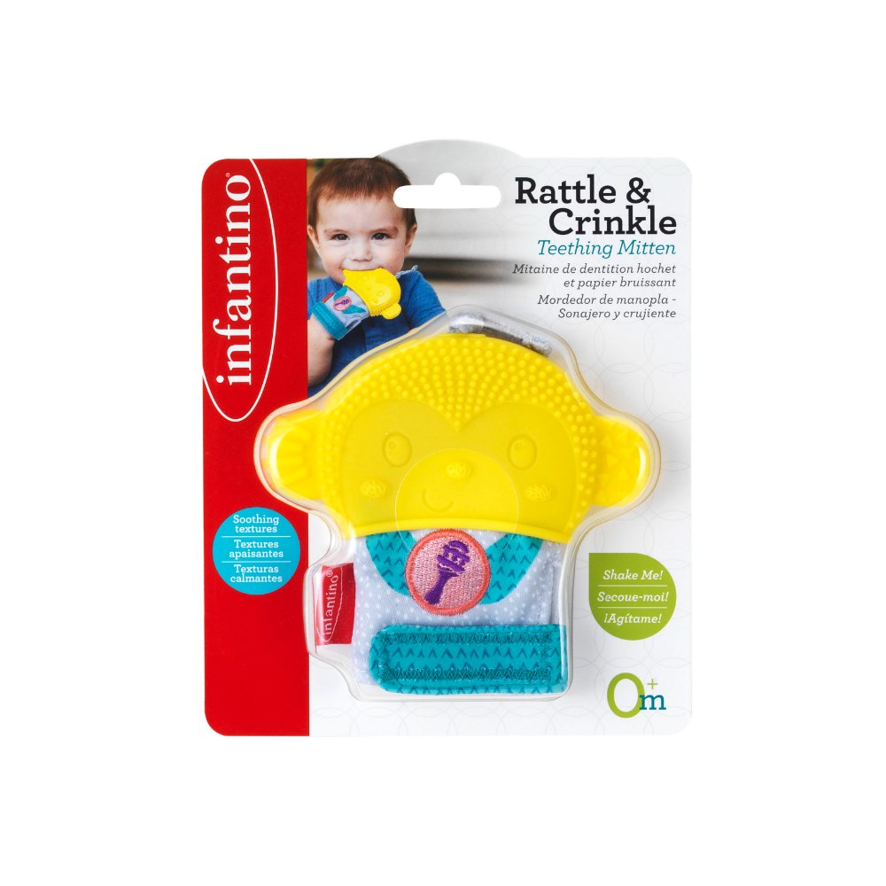 Infantino Rattle & Crinkle Teething Mitten