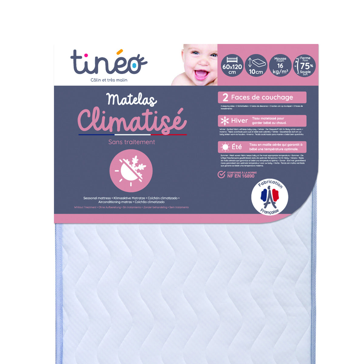 Tineo 2 Side Seasonal Mattress with Removable Cover