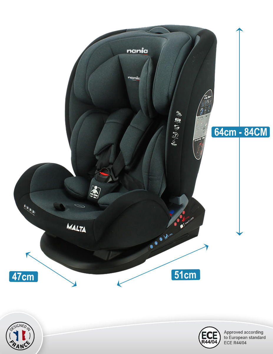 Nania Malta Grey Black Baby Car Seat