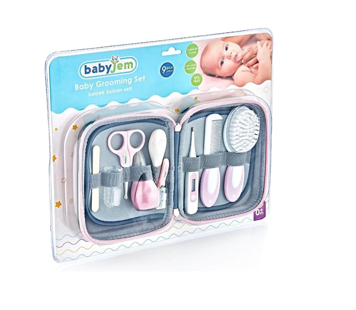 Babyjem Baby Grooming Set Pink 9 Pcs