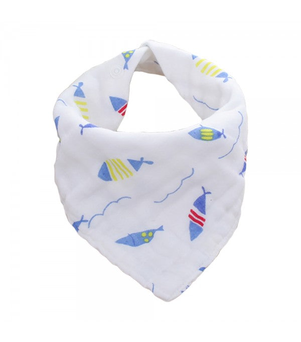 Little Story  Muslin Bandana Bibs Set Of 3 Anchor And Ships