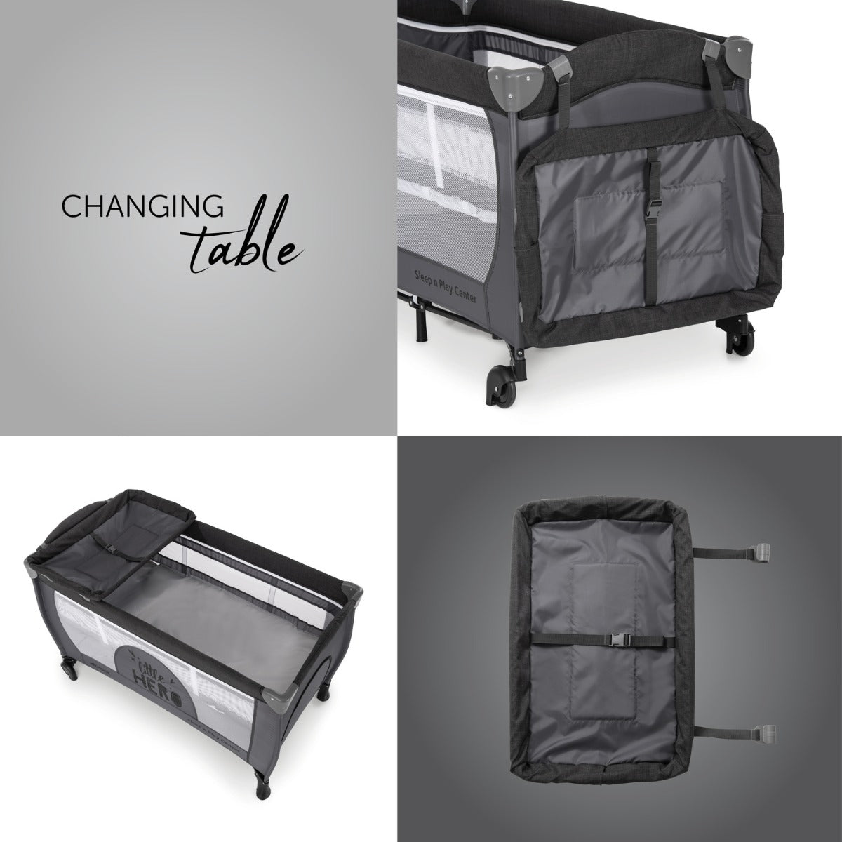 Hauck Sleep N Play Center Travel Cot Little Hero