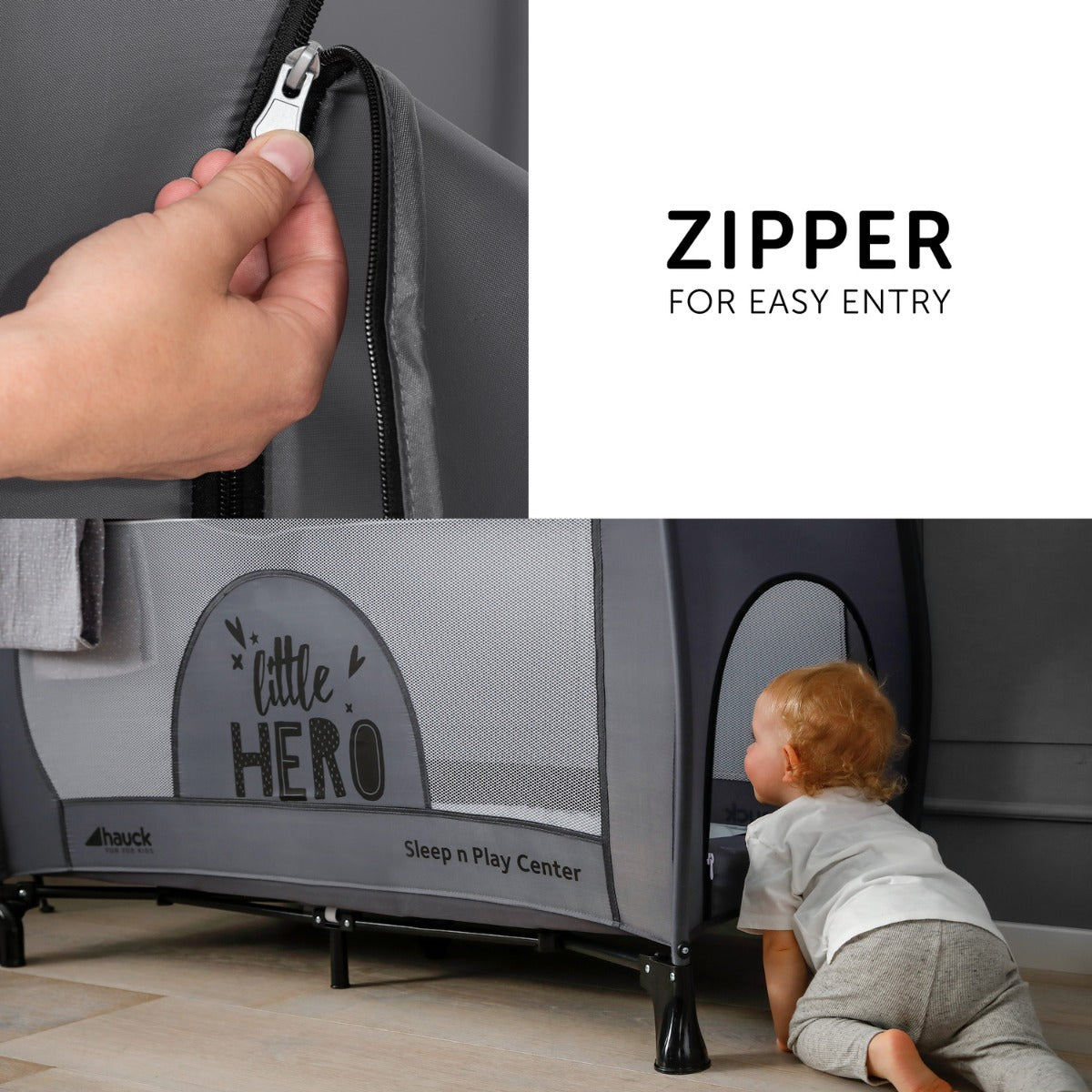 Hauck Sleep N Play Center Travel Cot Little Hero