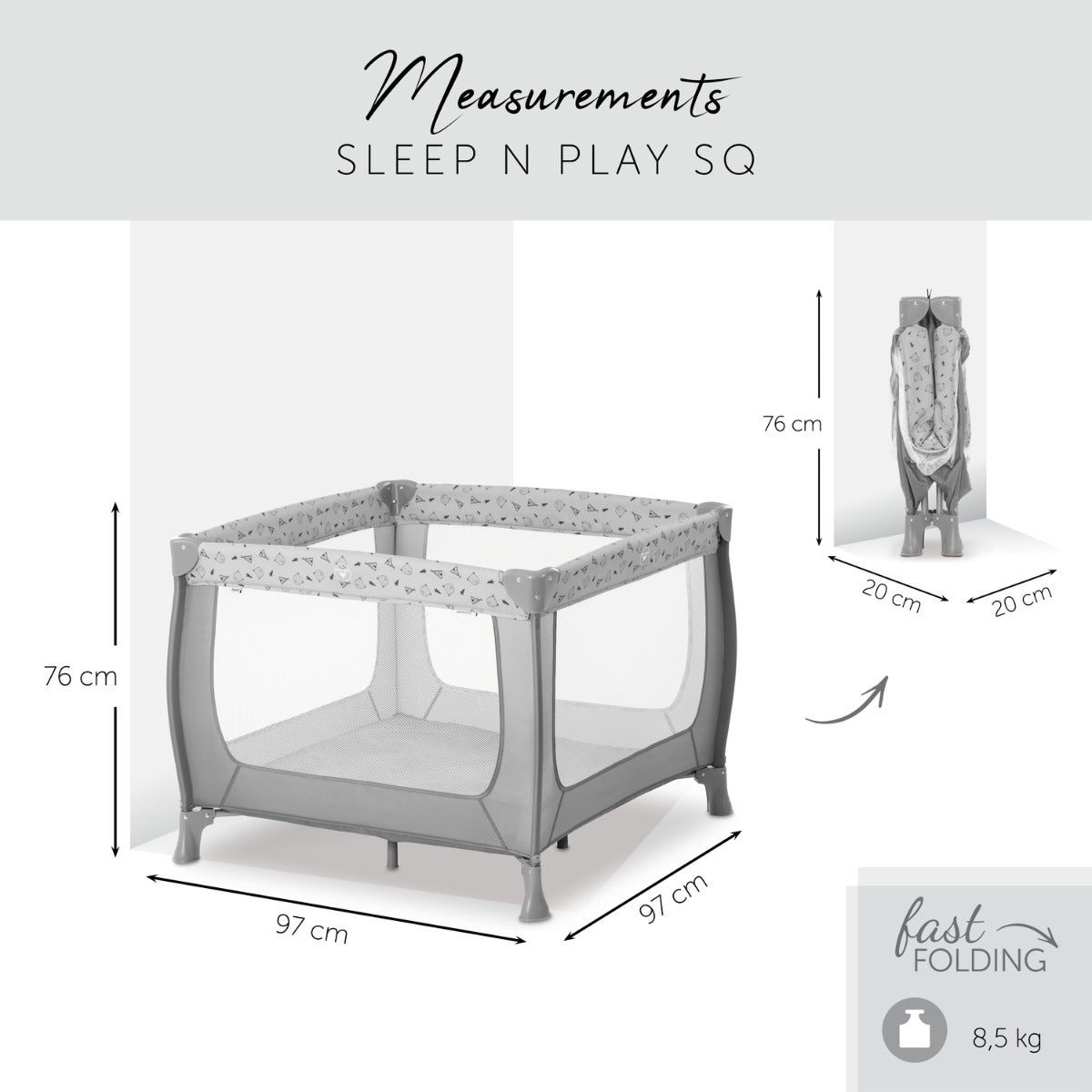 Hauck - Travel Cots Sleep N Play Sq  - Grey