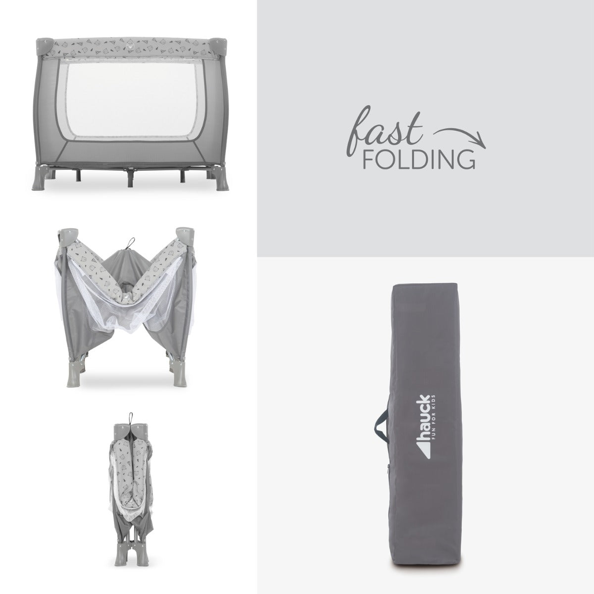 Hauck - Travel Cots Sleep N Play Sq  - Grey