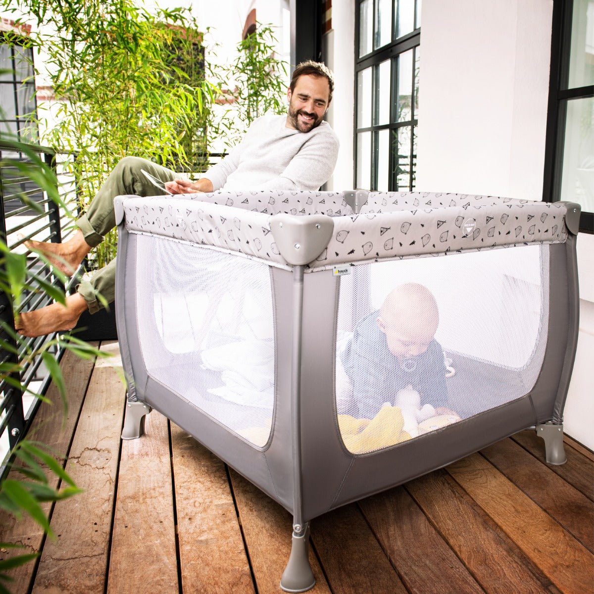 Hauck - Travel Cots Sleep N Play Sq  - Grey