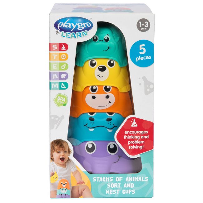 Playgro Stacks Of Animals Sort And Nest Cups