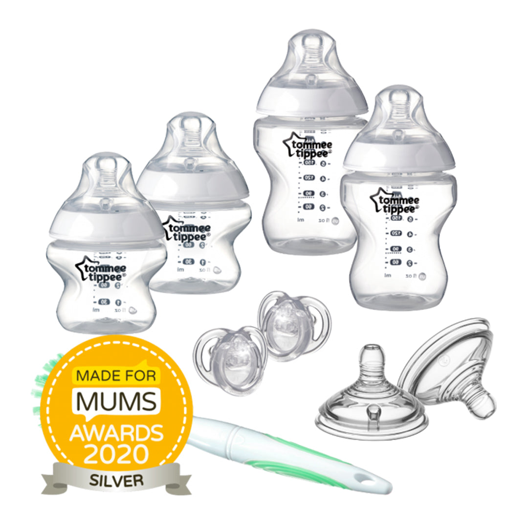 Tommee Tippee Closer To Nature Feeding Bottle Kit Starter Clear Set