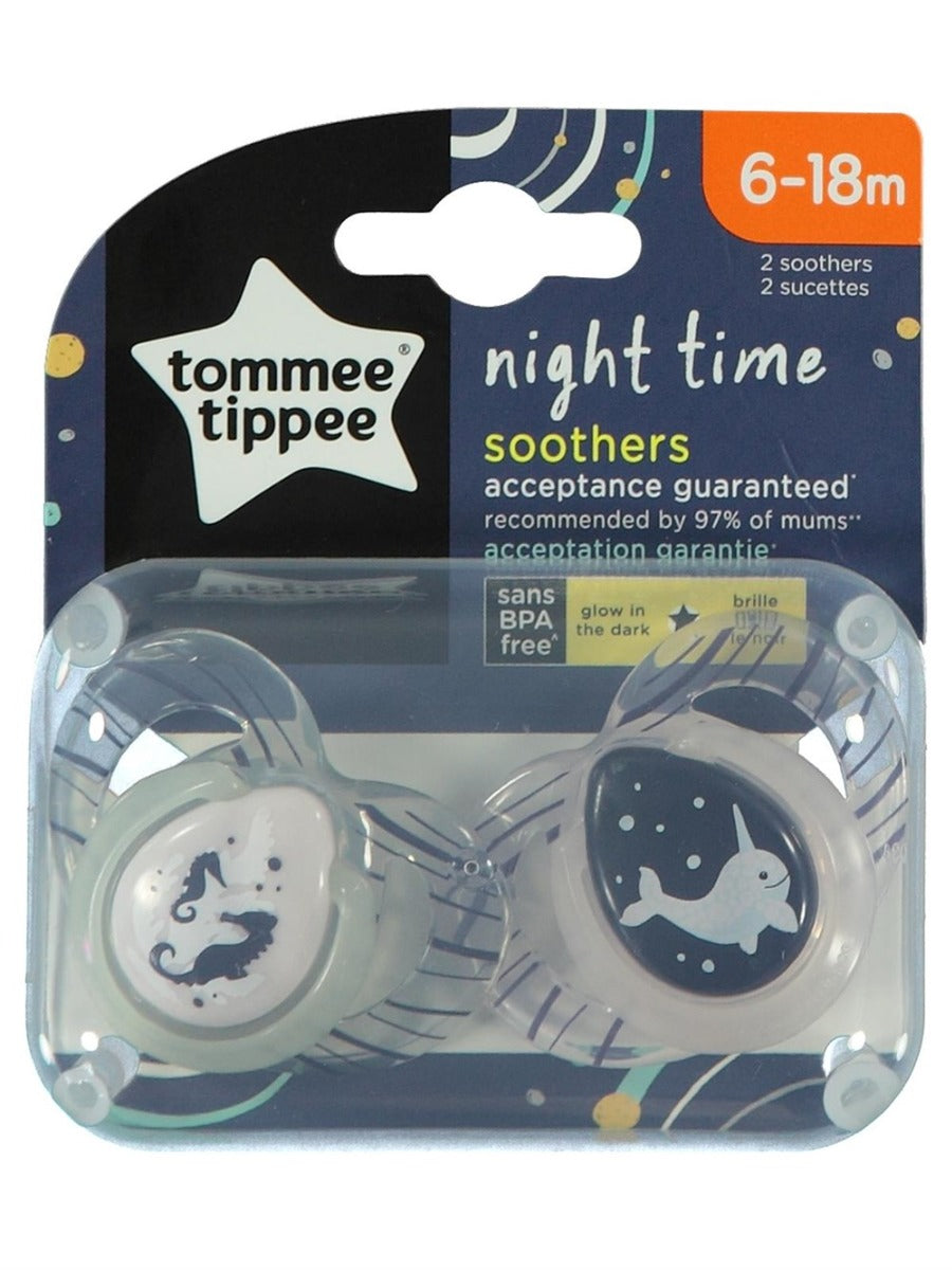 Tommee Tippee Night Time Soother  Pack Of 2 6 18 Months  (Mix