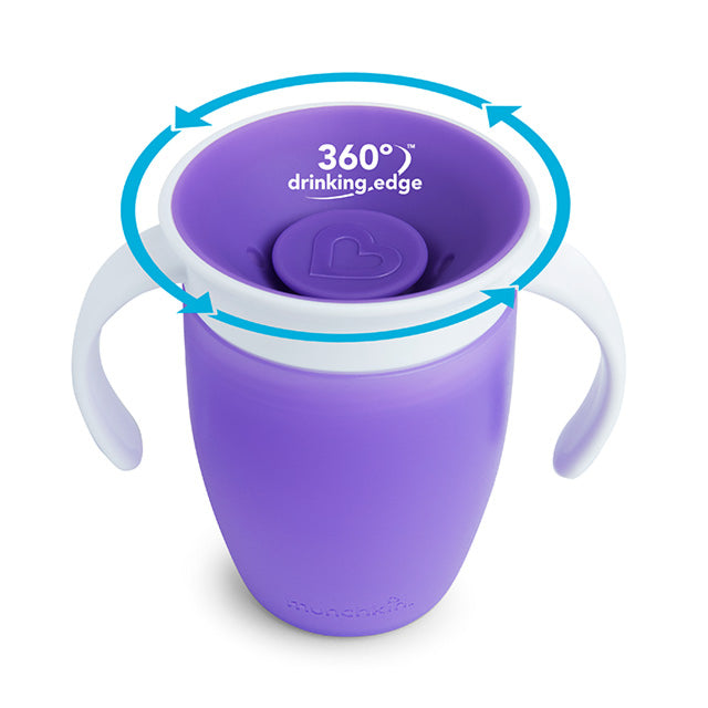 Munchkin - Miracle Trainer Cup with Lid 1pk 7oz - Purple