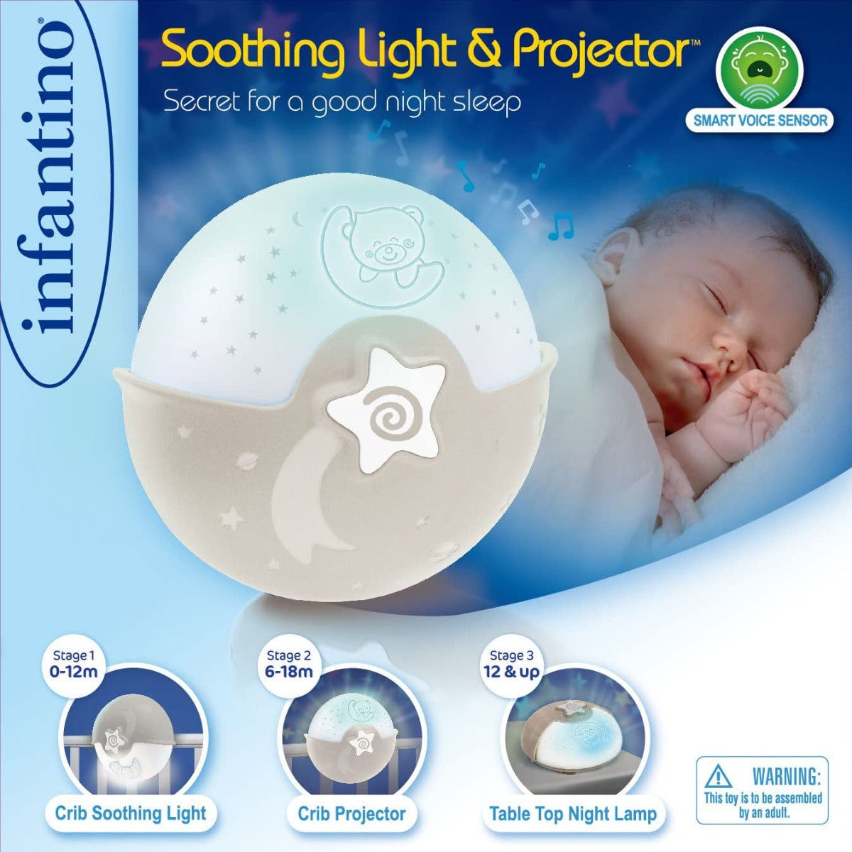 Infantino  Wom Soothing Light & Projector
(Blue