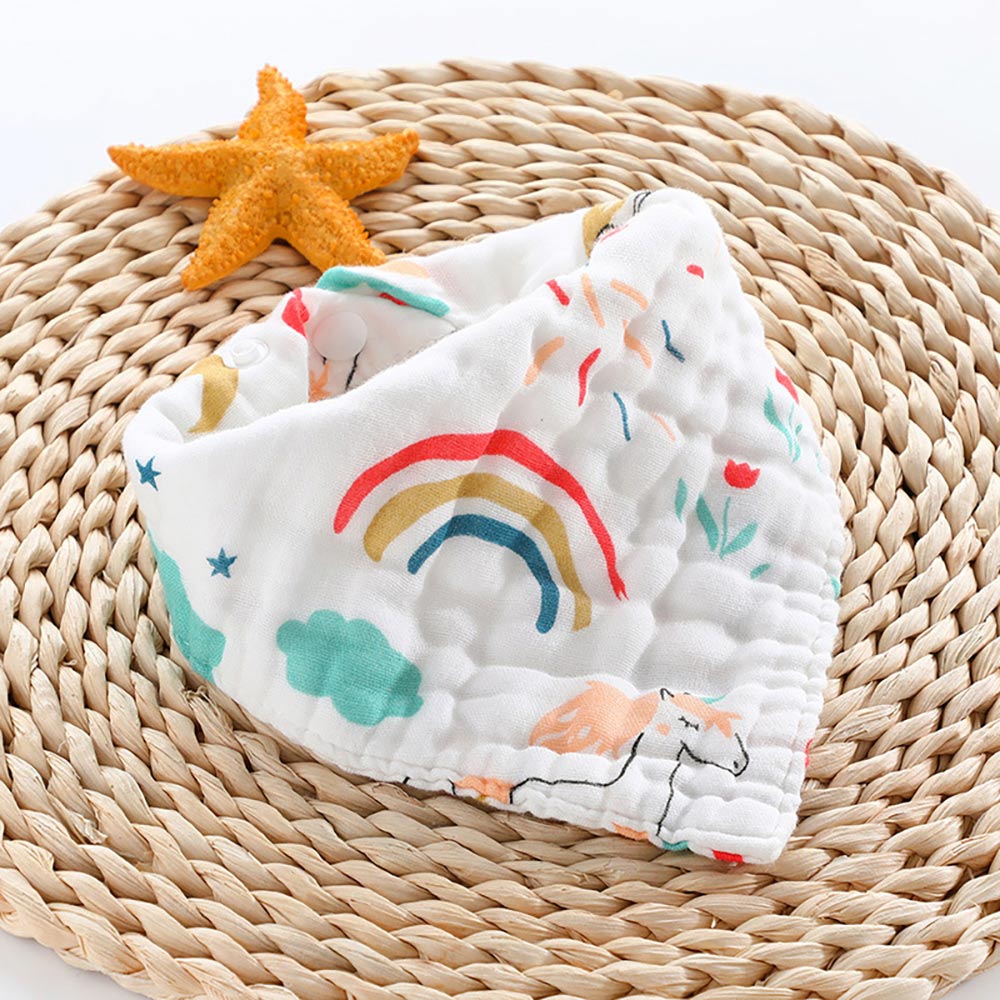 Little Story Muslin Bandana Bibs Set Of 2 Unicorn