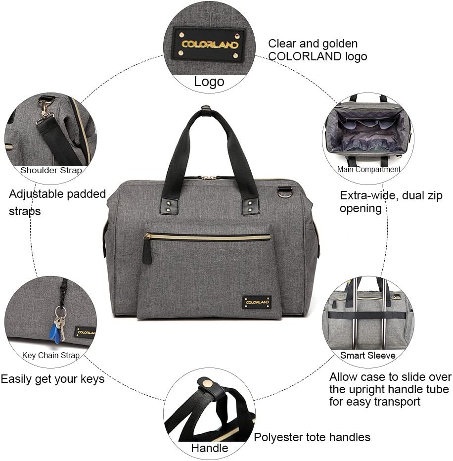 Little Story  Zera Mom Dad Diaper Bag Grey