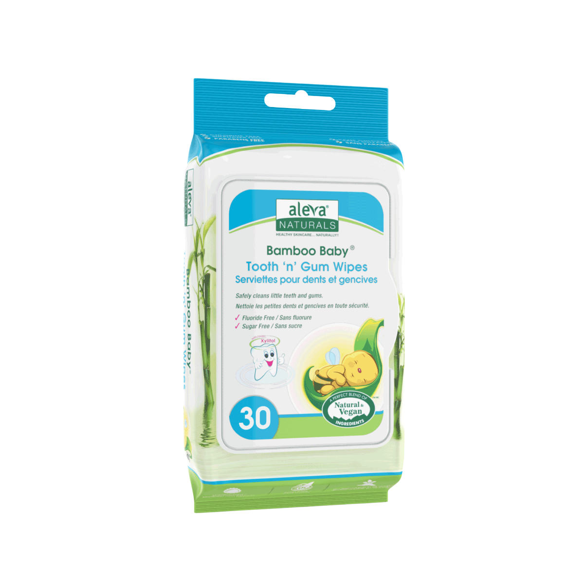 Aleva Nat Bamboo Baby Tooth & Gum Wipes 30S