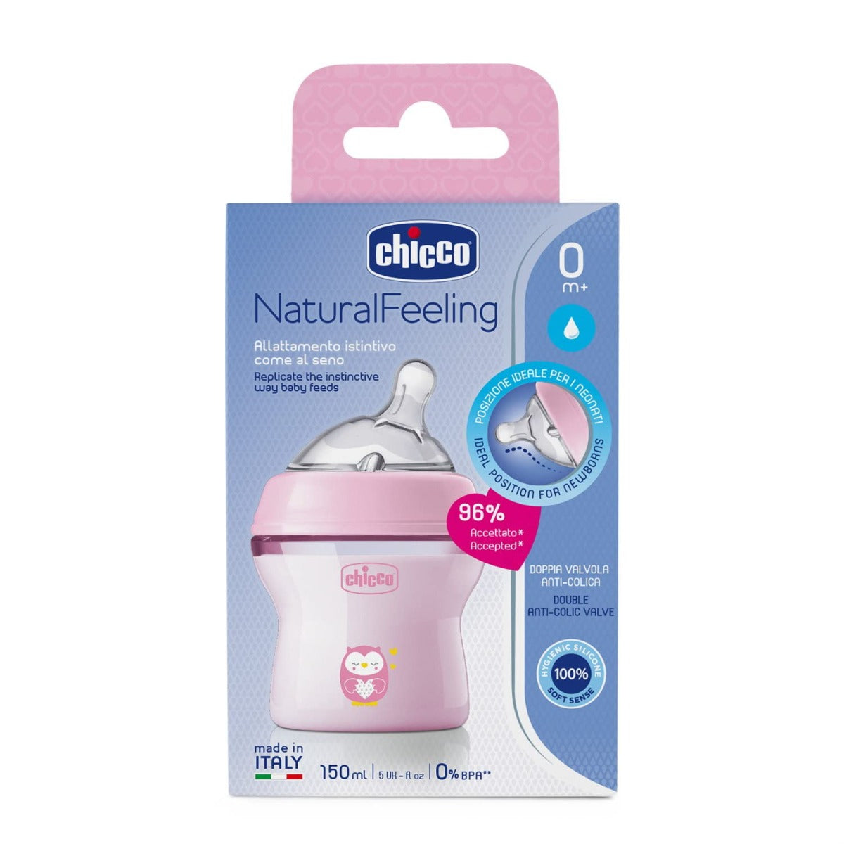 Chicco Natural Feeling Bottle PP 0M+ - 150ML - Girl