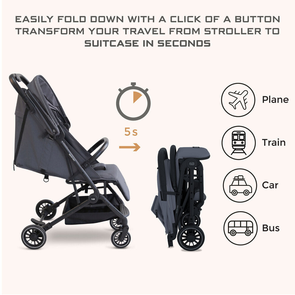 Neobreez Litex Ultra Lightweight Cabin Size Travel Stroller Grey