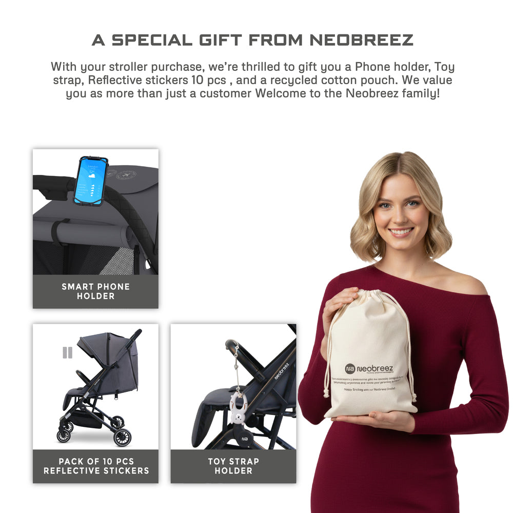 Neobreez Litex Ultra Lightweight Cabin Size Travel Stroller Grey