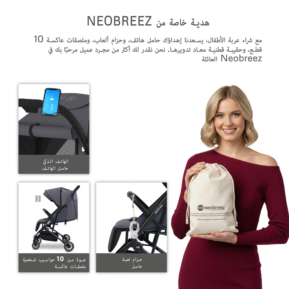 Neobreez Litex Ultra Lightweight Cabin Size Travel Stroller Grey