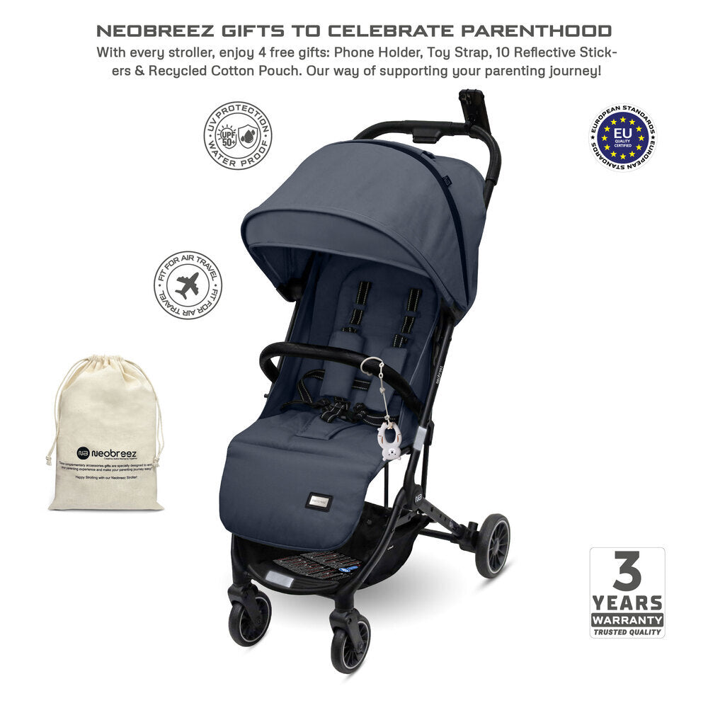 Neobreez Litex Ultra Lightweight Cabin Size Travel Stroller Grey
