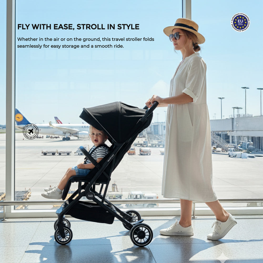 Neobreez Litex Ultra Lightweight Cabin Size Travel Stroller Black